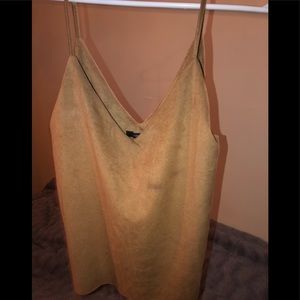 Suede tan tank top.